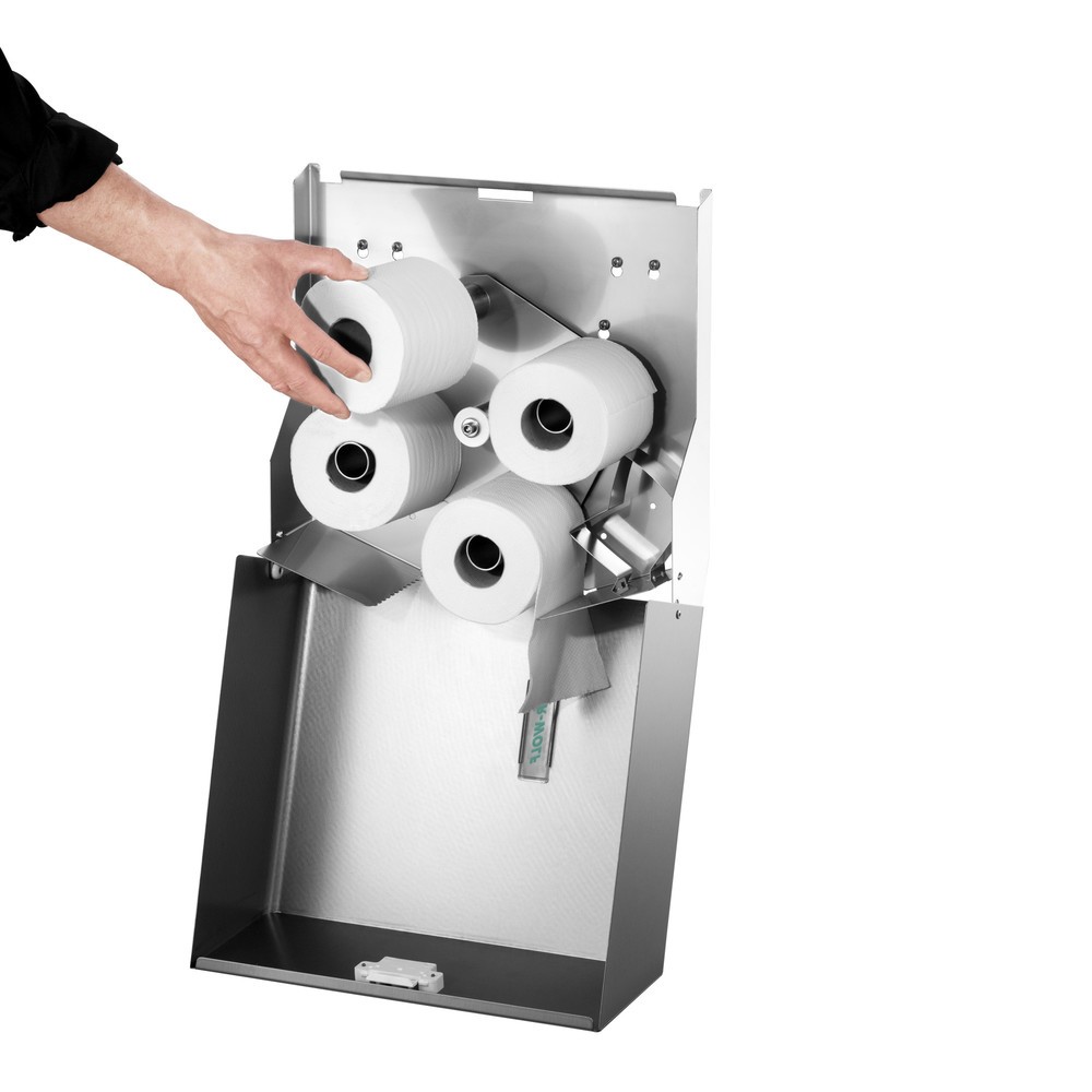 Número de imagen del producto 9: Dispensador doble de rollos Air-Wolf, de acero inoxidable cepillado