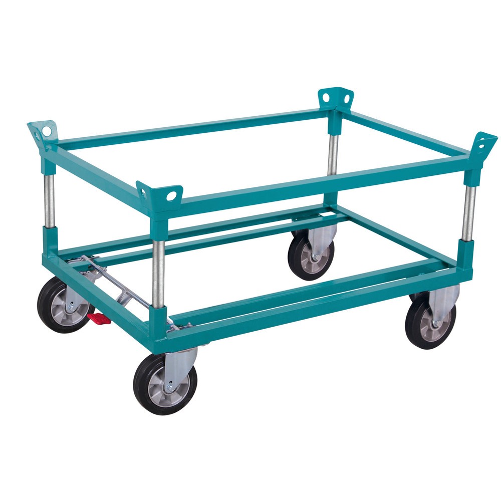 Número de imagen del producto 1: dolly Ameise®, con ganchos, altura de construcción de carga 650 mm, neumáticos elásticos de goma maciza