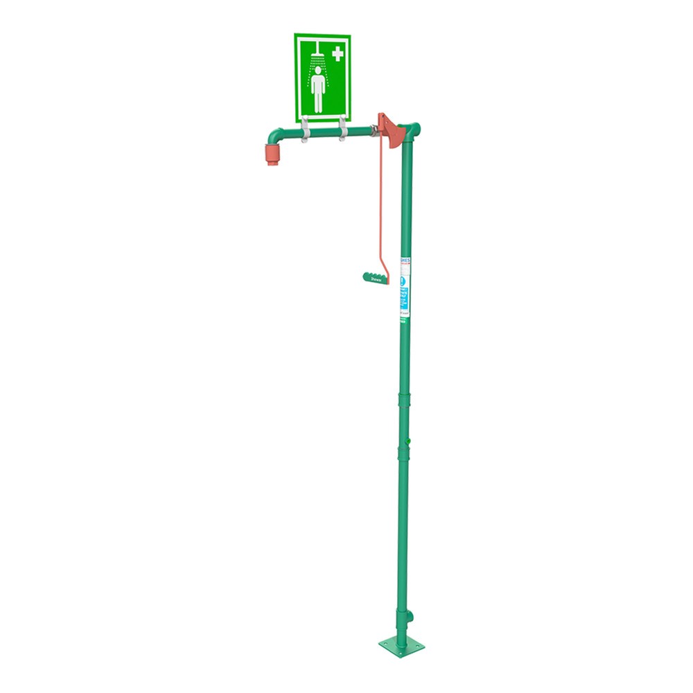 Imagen del producto: Ducha Justrite® 18G Hughes, modelo de suelo, aplicación en interiores, acero galvanizado