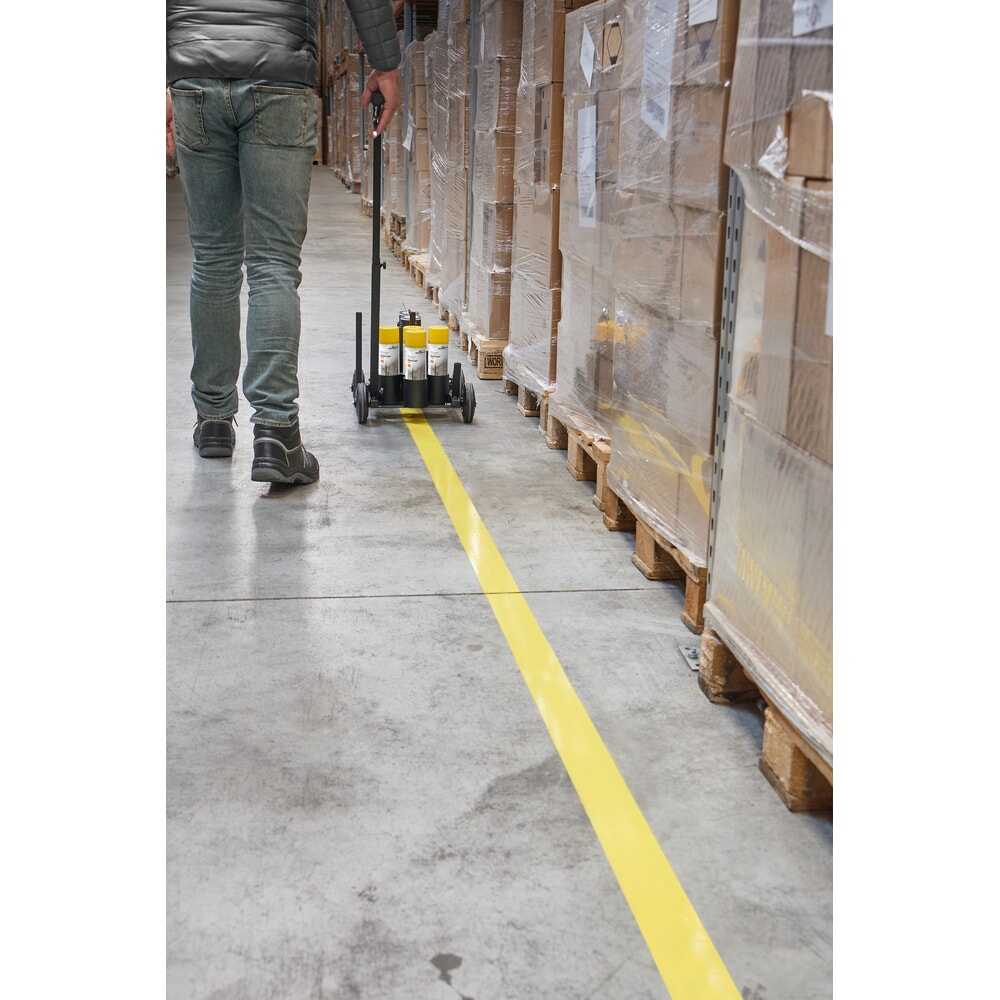 Número de imagen del producto 3: DURABLE pintura para marcado de suelos en aerosol DURALINE®, para interiores y exteriores, 750 ml, amarillo