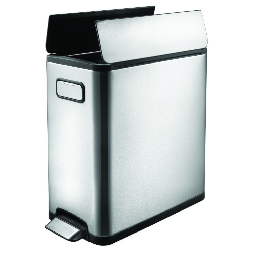 Número de imagen del producto 2: Cubo de cubo de residuos con pedal 20 litros de acero inoxidable mate