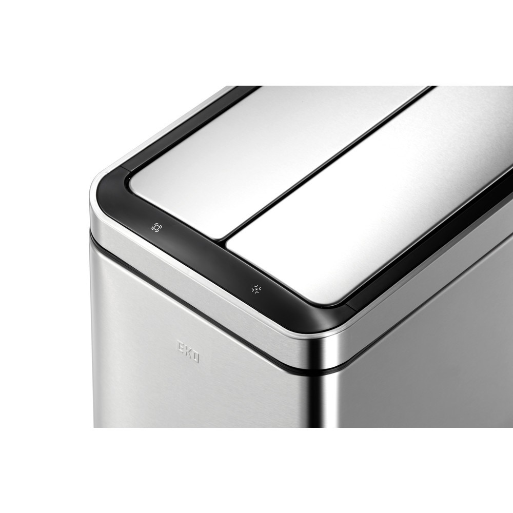 Número de imagen del producto 6: Cubo de residuos EKO Deluxe Phantom Sensor, 2 x 20 litros, acero inoxidable satinado