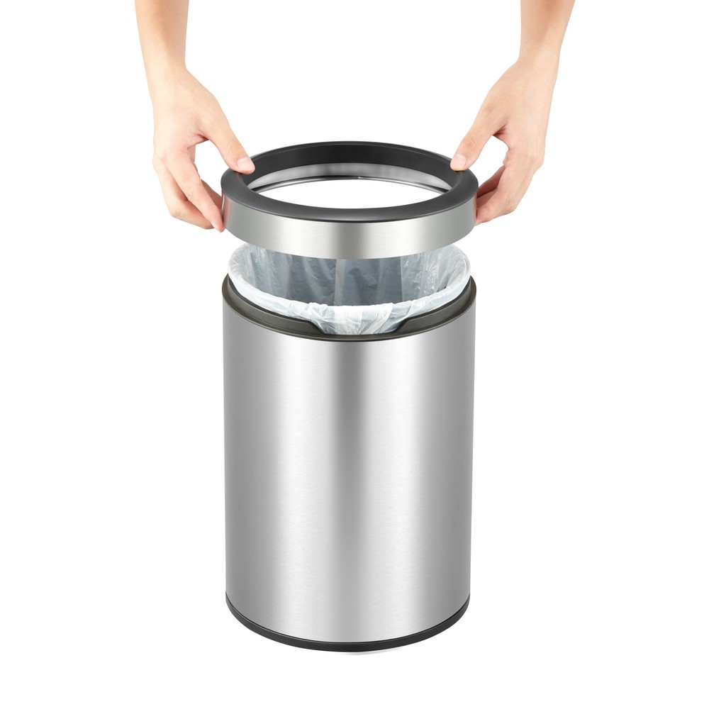 Número de imagen del producto 3: Cubo de residuos EKO redondo, 12 litros, acero inoxidable mate