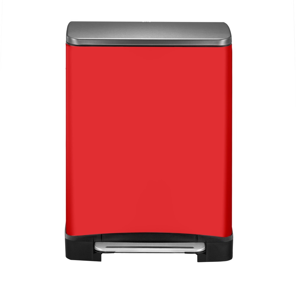 Número de imagen del producto 3: Cubo de residuos con pedal EKO E-Cube, 1 x 28 + 1 x 18 litros, rojo