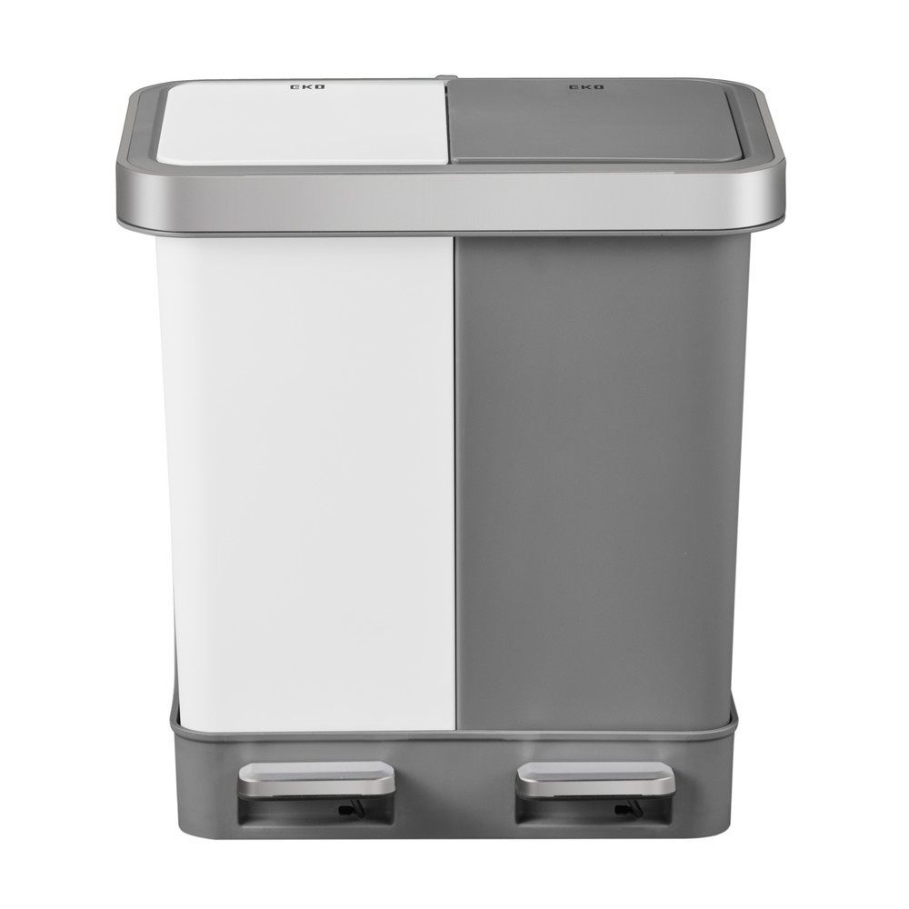 Número de imagen del producto 7: Cubo de residuos con pedal EKO Hana Duo, 2 x 10 litros, blanco, gris