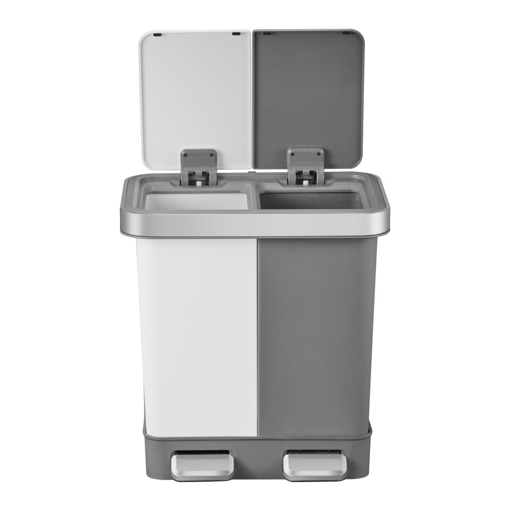 Número de imagen del producto 8: Cubo de residuos con pedal EKO Hana Duo, 2 x 10 litros, blanco, gris