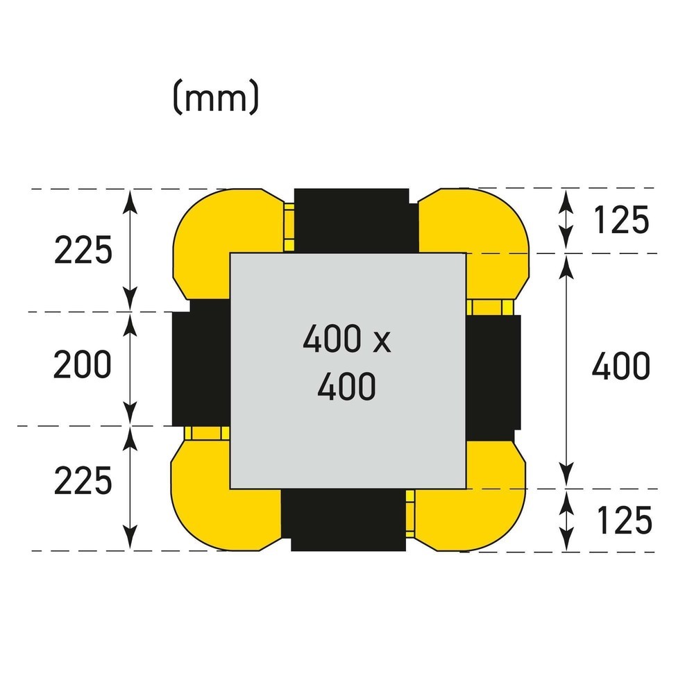 Número de imagen del producto 9: Protector anticolisión de columnas MORAVIA, altura 1.100 mm, para dimensiones de columna 200-300 x 200-300 mm (ancho x fondo)