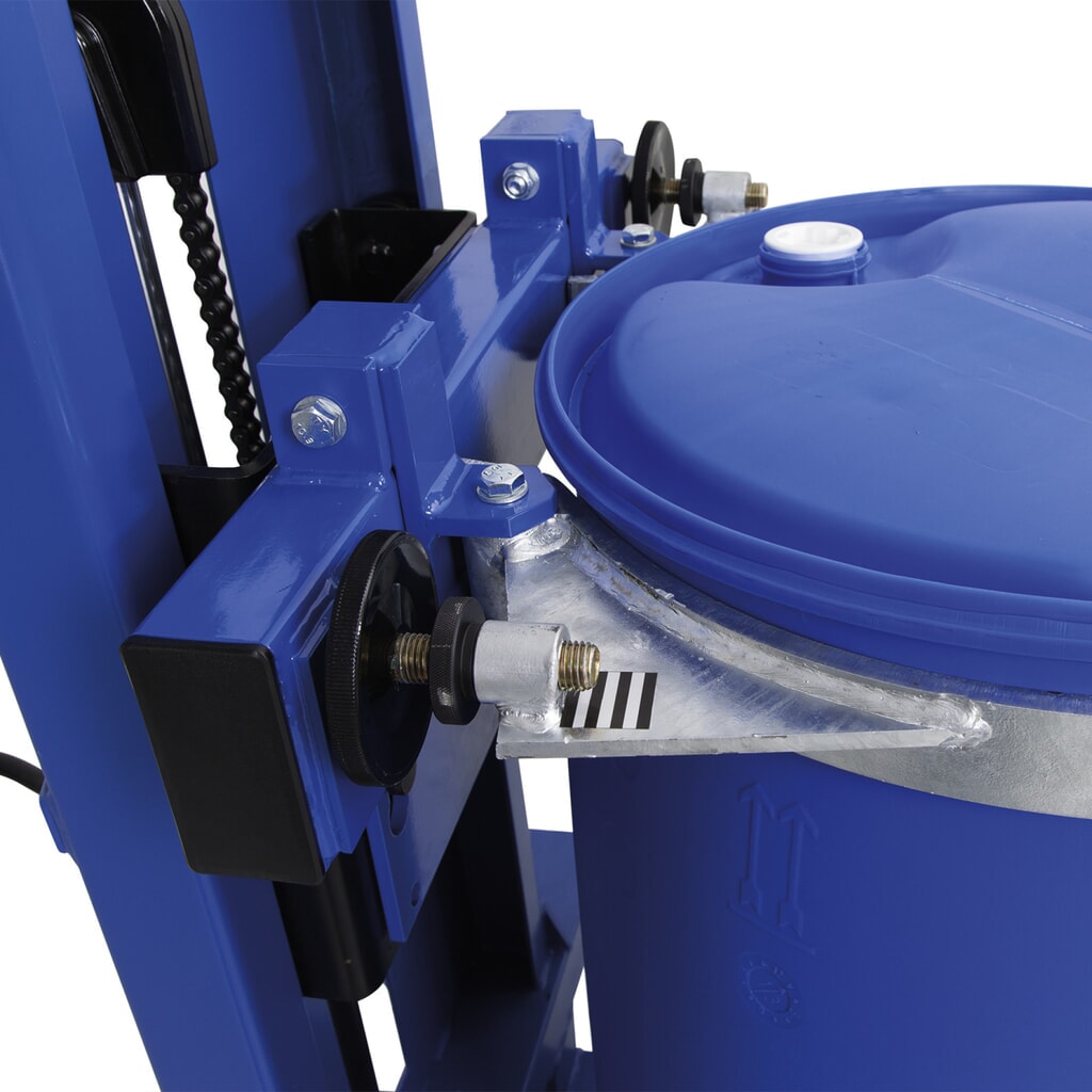 Número de imagen del producto 3: Elevador con grapa para barriles, para barriles de acero y de PE, chasis de arrastre estrecho, altura de elevación de 520 mm