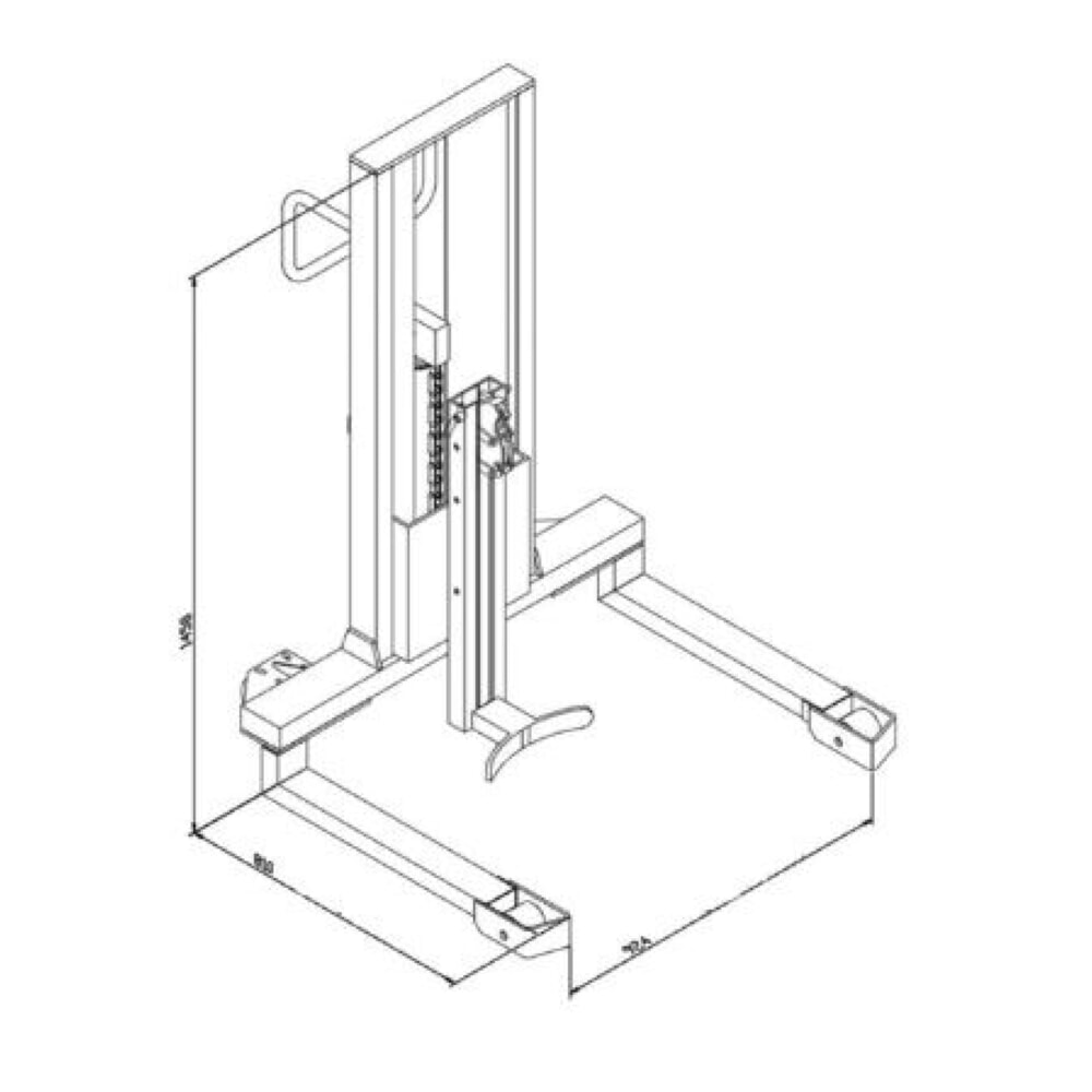 Número de imagen del producto 2: Elevador de bidones con pedal, toma frontal, altura de elevación 750 mm, CC 350 kg, RAL 3020 rojo tráfico