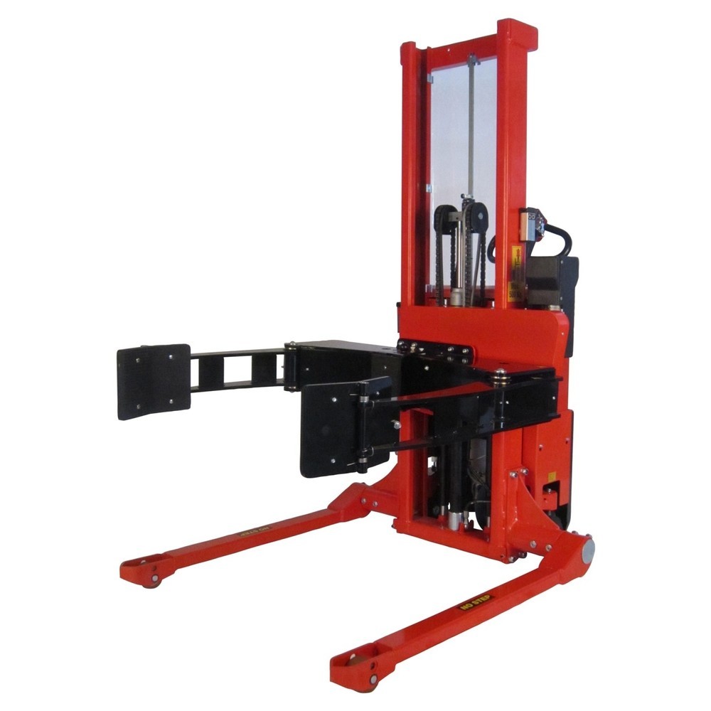 Imagen del producto: Elevador de bobinas totalmente eléctrico, basculante, soporte de bobinas ajustable, vía ancha