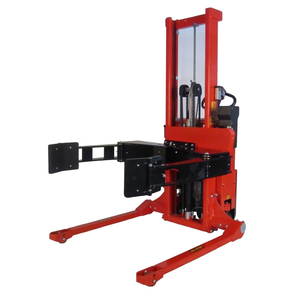 Imagen del producto: Elevador de bobinas totalmente eléctrico, basculante, soporte de bobinas ajustable, vía ancha