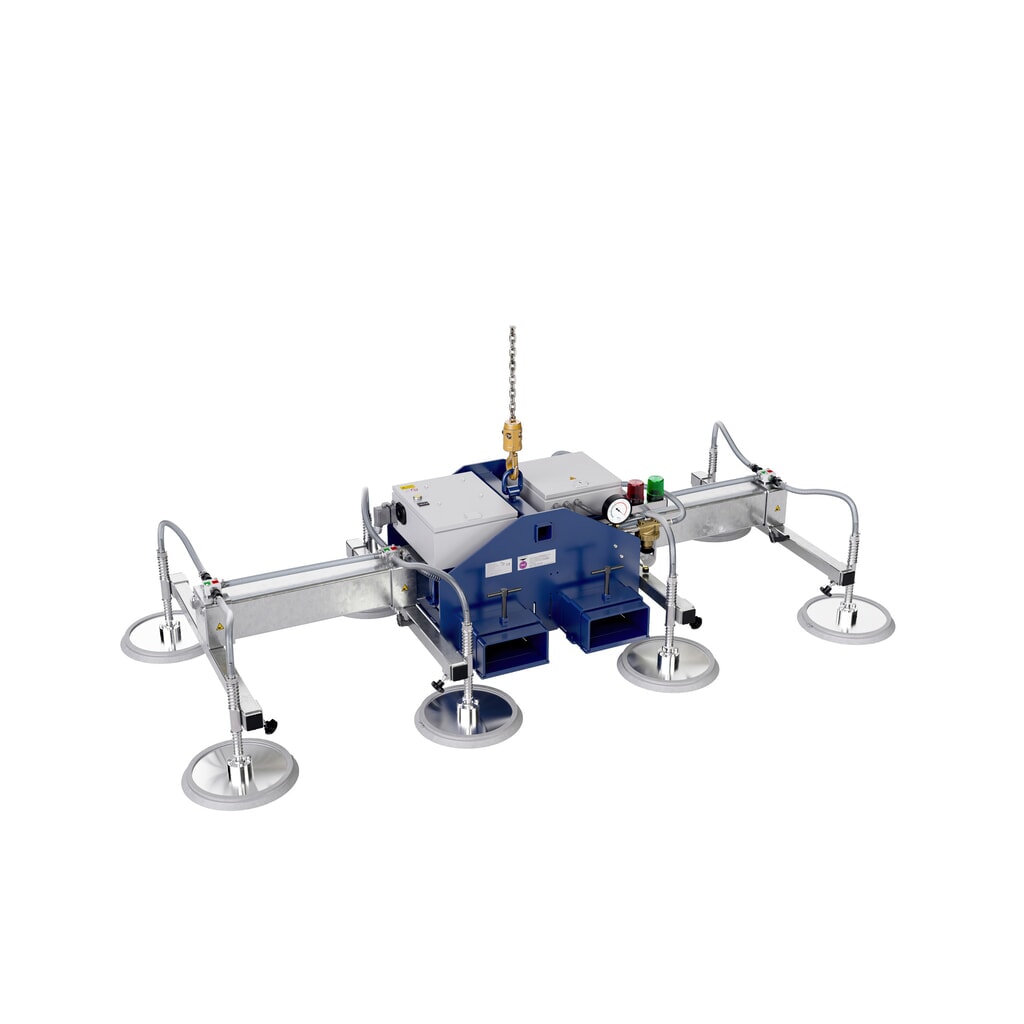 Número de imagen del producto 1: Elevador por vacío AERO-LIFT® AERO-CUBE con 4 placas de vacío, capacidad de carga 150 kg, longitud de travesaño 2.000 mm