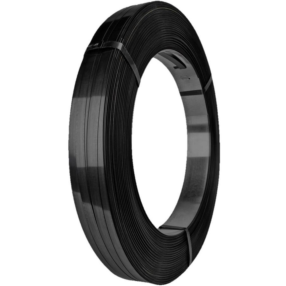 Imagen del producto: embalaje tira de acero lacado negro+encerado, 12,7 x 0,5 mm, embalaje bobinado