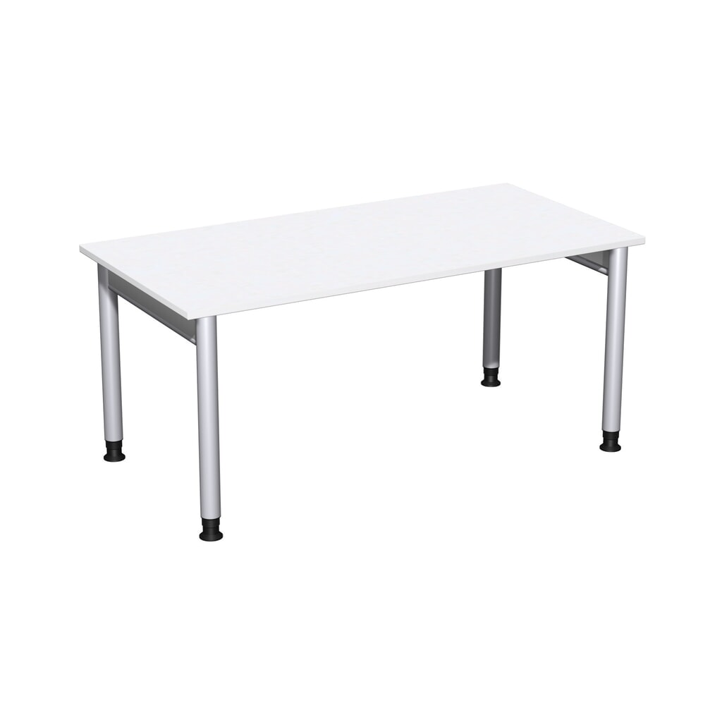 Imagen del producto: Escritorio profesional geramöbel manualmente ajustable en altura, estructura de 4 bases, 1.600 x 800 mm (ancho x fondo), blanco