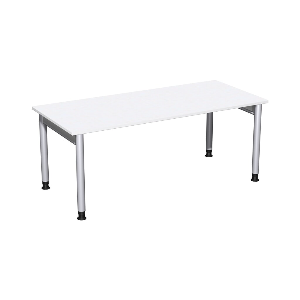 Escritorio profesional geramöbel manualmente ajustable en altura, estructura de 4 bases, 1.800 x 800 mm (ancho x fondo), blanco Imagen del producto: Escritorio profesional geramöbel manualmente ajustable en altura, estructura de 4 bases, 1.800 x 800 mm (ancho x fondo), blanco