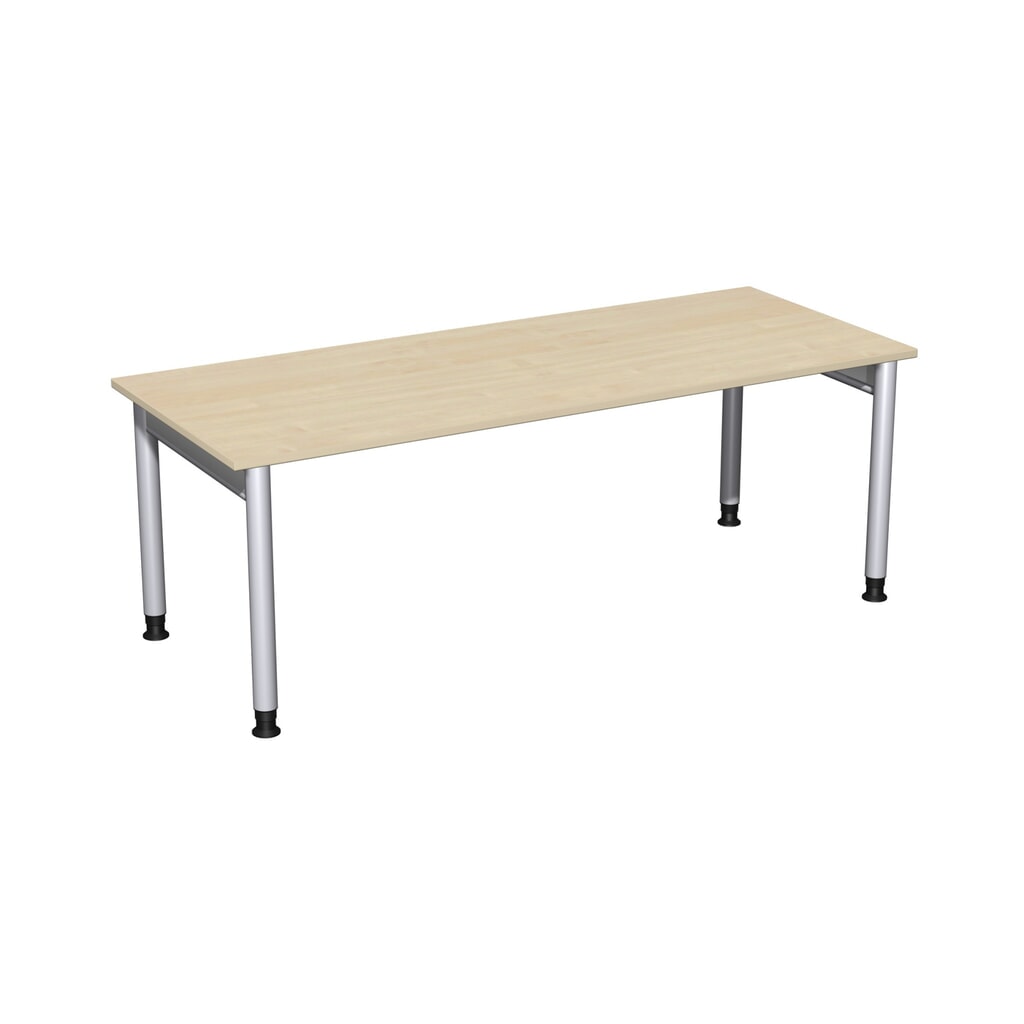 Escritorio profesional geramöbel manualmente ajustable en altura, estructura de 4 bases, 2.000 x 800 mm (ancho x fondo), arce Imagen del producto: Escritorio profesional geramöbel manualmente ajustable en altura, estructura de 4 bases, 2.000 x 800 mm (ancho x fondo), arce