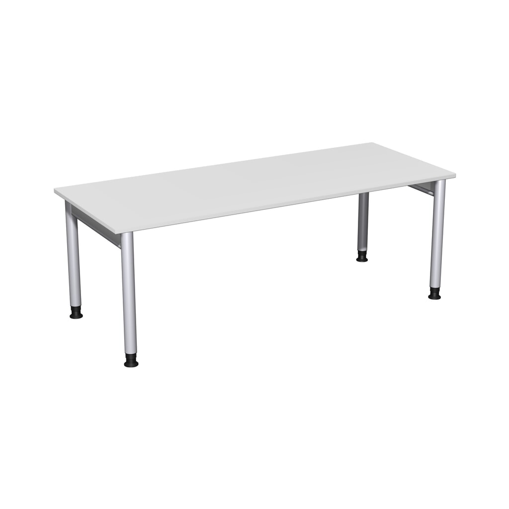 Imagen del producto: Escritorio profesional geramöbel manualmente ajustable en altura, estructura de 4 bases, 2.000 x 800 mm (ancho x fondo), gris claro