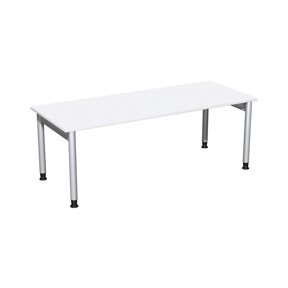 Imagen del producto: Escritorio profesional, bastidor|chasis de 4 pies, altura de construcción ajustable, ancho An x F 2.000 x 800 mm, blanco