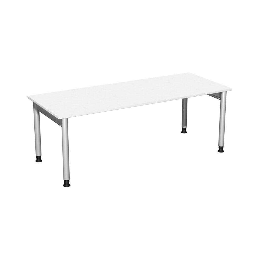 Escritorio profesional geramöbel manualmente ajustable en altura, estructura de 4 bases, 2.000 x 800 mm (ancho x fondo), blanco Imagen del producto: Escritorio profesional geramöbel manualmente ajustable en altura, estructura de 4 bases, 2.000 x 800 mm (ancho x fondo), blanco