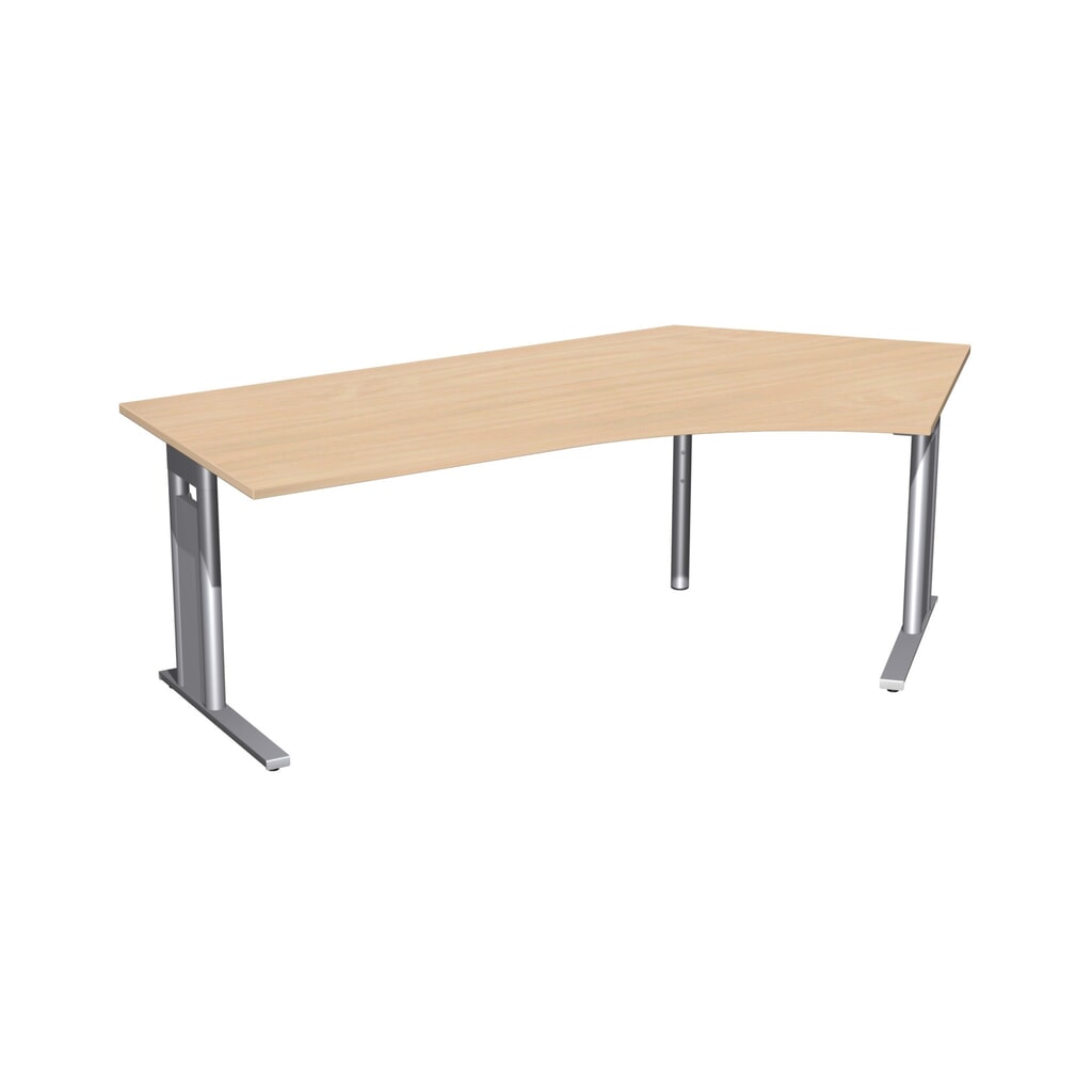 Imagen del producto: Escritorio de oficina profesional Geramöbel, tablero de forma libre 135° a la derecha, bastidor en C, AxP 2166 x 1130 mm, haya