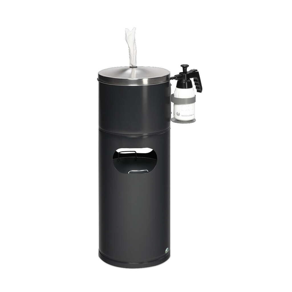 Imagen del producto: Estación de desinfección VAR® para toallas de papel con soporte para botellas y pieza interior, con recubrimiento de polvo