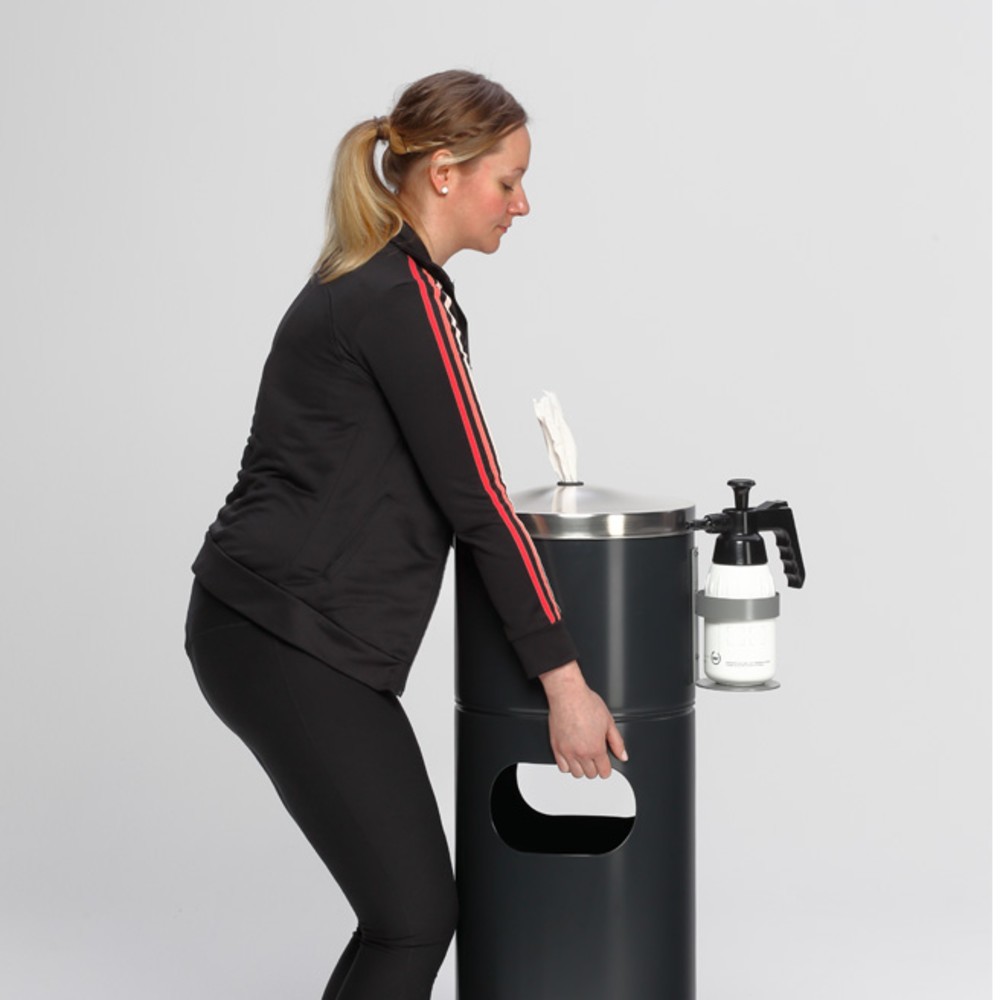 Número de imagen del producto 3: Estación de desinfección VAR® para toallas de papel con soporte para botellas y pieza interior, con recubrimiento de polvo