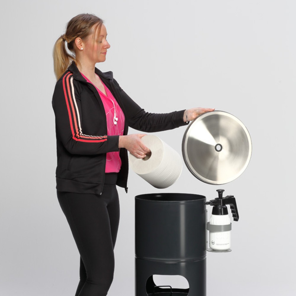 Número de imagen del producto 4: Estación de desinfección VAR® para toallas de papel con soporte para botellas y pieza interior, con recubrimiento de polvo