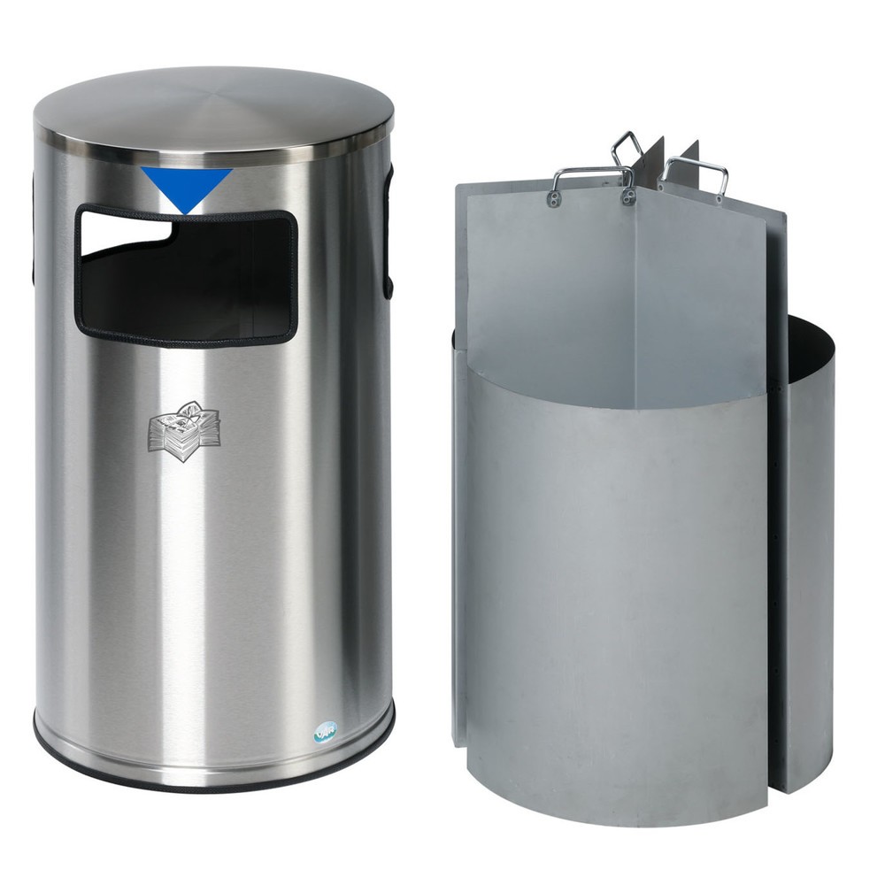 Número de imagen del producto 2: Estación de reciclaje WSS 60 de VAR ®, 3 contenedores de 20 litros, acero inoxidable