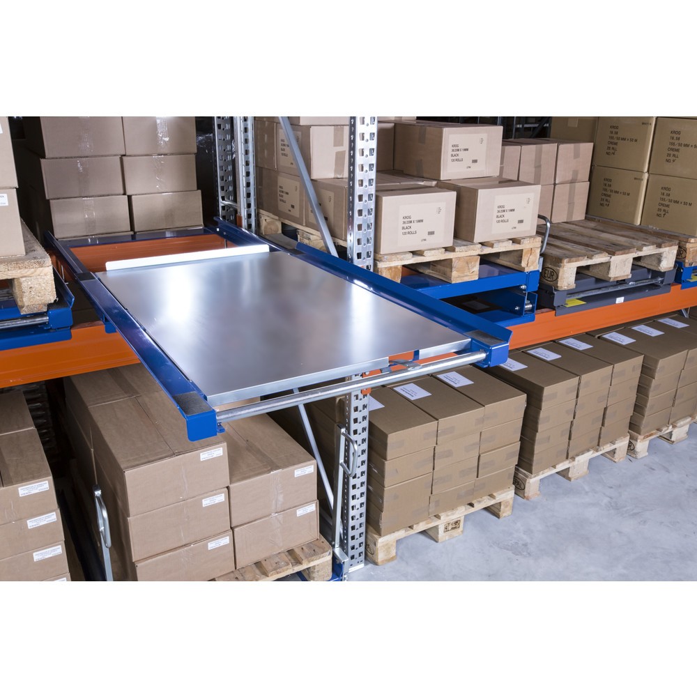 Número de imagen del producto 3: Estante de acero cerrado para extractor de palets, capacidad de carga 600 kg, 70 % de profundidad de extracción