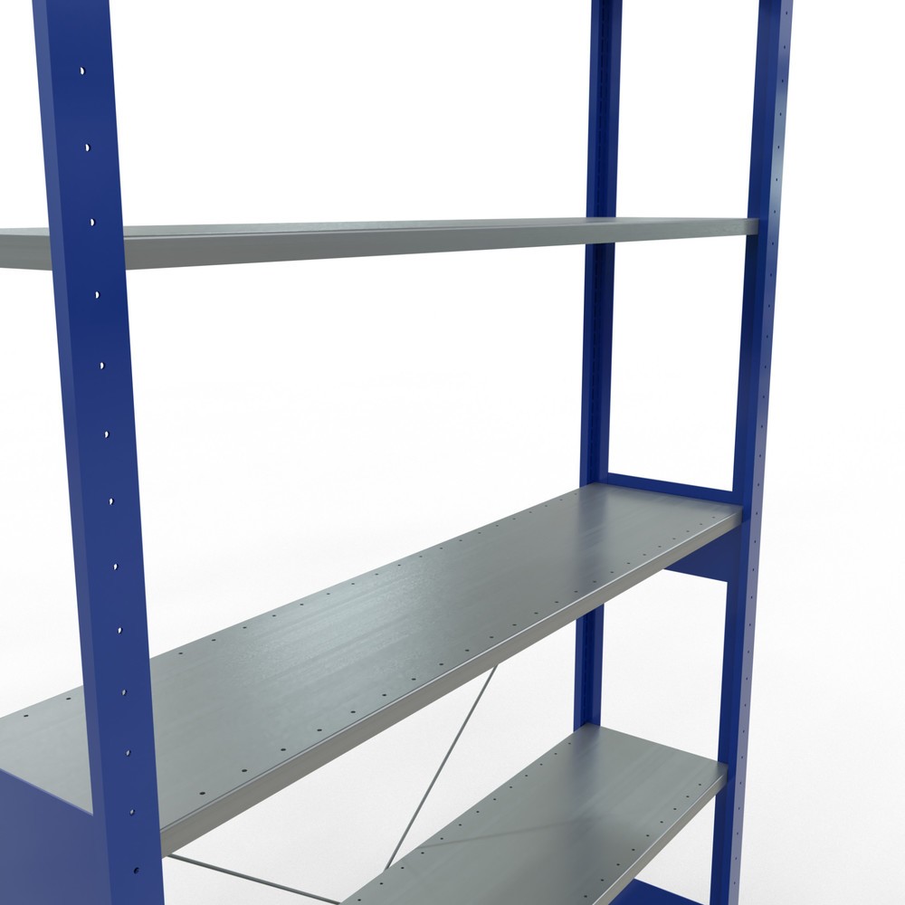 Número de imagen del producto 2: Estantería de cargas pequeñas SCHULTE azul genciana/galvanizada, carga por estante 150 kg, HxAxF 2.500 x 1.360 x 336 mm