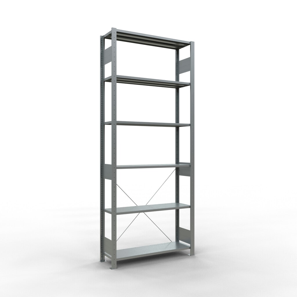 Número de imagen del producto 1: Estantería de cargas pequeñas SCHULTE galvanizada, carga por estante 150 kg, HxAxF 2.500 x 1.060 x 336 mm