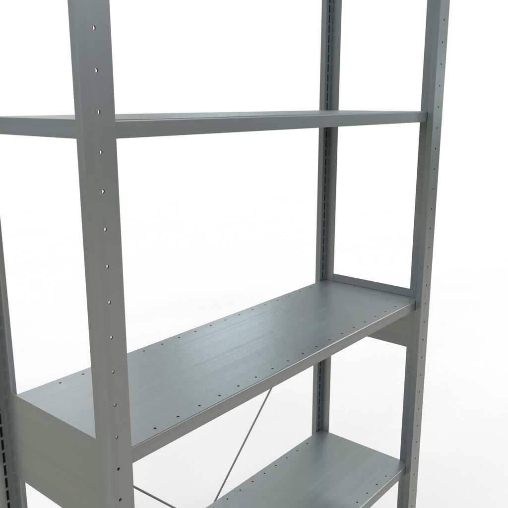 Estantería de cargas pequeñas SCHULTE galvanizada, carga por estante 150 kg, HxAxF 2.500 x 1.060 x 336 mm Número de imagen del producto 2: Estantería de cargas pequeñas SCHULTE galvanizada, carga por estante 150 kg, HxAxF 2.500 x 1.060 x 336 mm