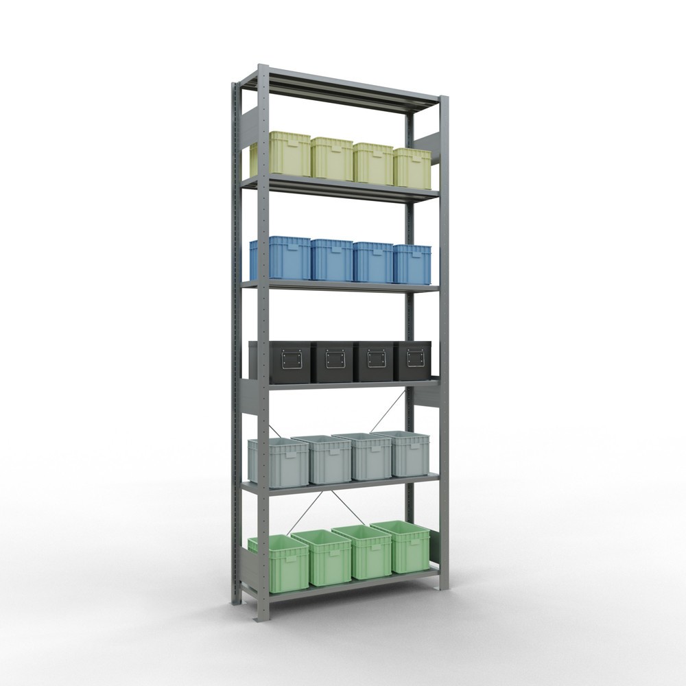 Número de imagen del producto 4: Estantería de cargas pequeñas SCHULTE galvanizada, carga por estante 150 kg, HxAxF 2.500 x 1.060 x 336 mm