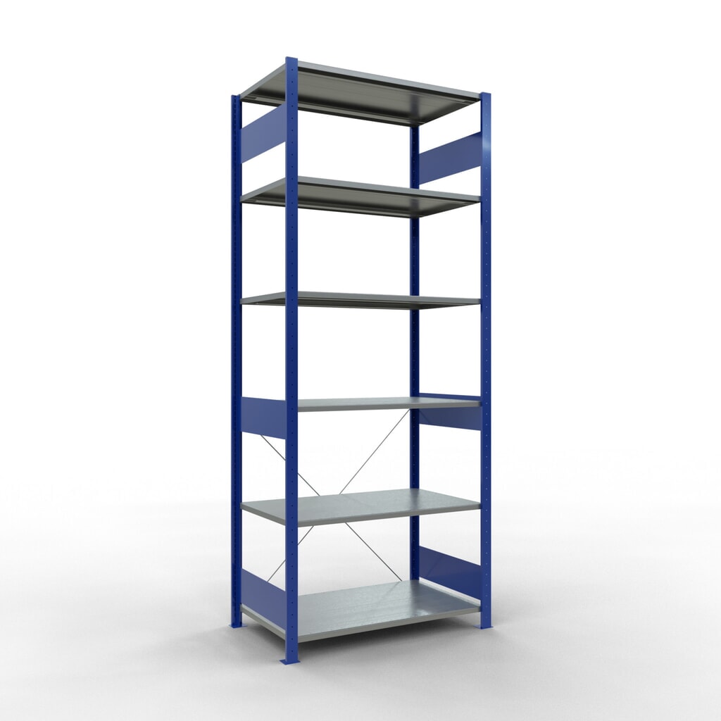 Imagen del producto: Estantería de cargas pequeñas SCHULTE azul genciana/galvanizada, carga por estante 150 kg, HxAxF 2.500 x 1.060 x 636 mm