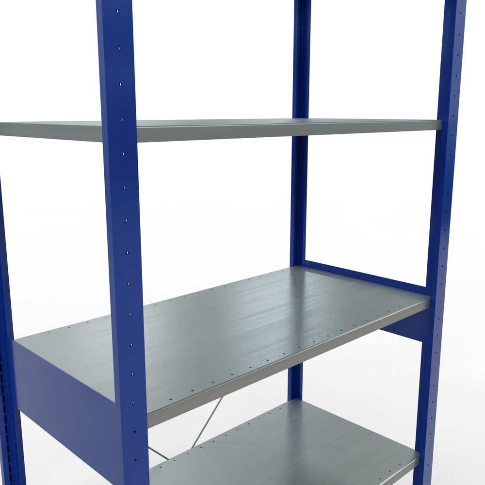 Número de imagen del producto 2: Estantería de cargas pequeñas SCHULTE azul genciana/galvanizada, carga por estante 150 kg, HxAxF 2.500 x 1.060 x 536 mm