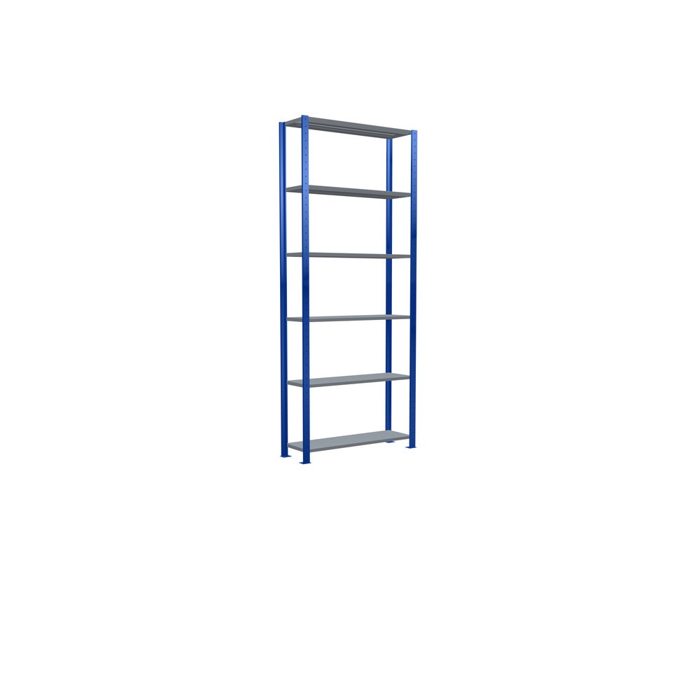 Número de imagen del producto 5: Estantería de cargas pequeñas SCHULTE azul genciana/galvanizada, carga por estante 150 kg, HxAxF 2.500 x 1.060 x 336 mm