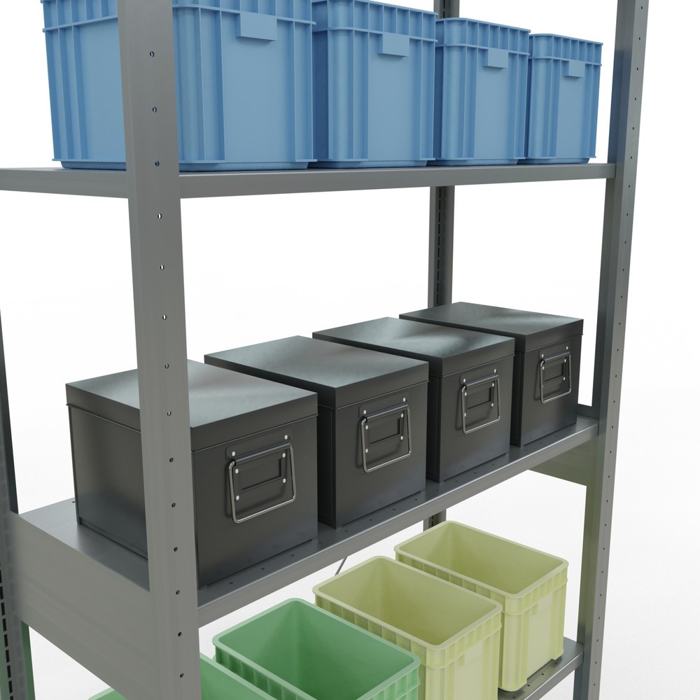 Número de imagen del producto 4: Estantería de cargas pequeñas SCHULTE galvanizada, carga por estante 150 kg, HxAxF 2.500 x 1.060 x 436 mm