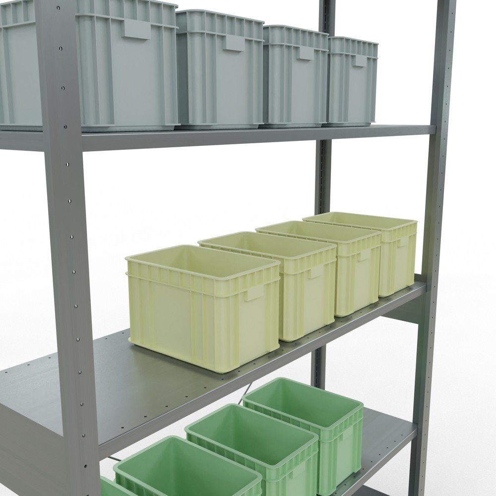 Número de imagen del producto 4: Estantería de cargas pequeñas SCHULTE galvanizada, carga por estante 150 kg, HxAxF 2.500 x 1.360 x 436 mm