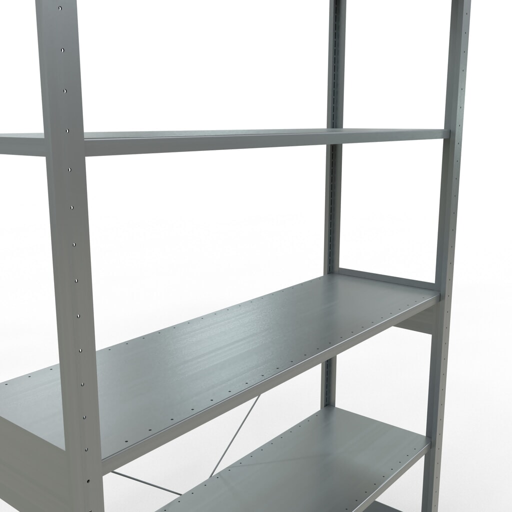 Estantería de cargas pequeñas SCHULTE galvanizada, carga por estante 150 kg, HxAxF 2.500 x 1.360 x 436 mm Número de imagen del producto 5: Estantería de cargas pequeñas SCHULTE galvanizada, carga por estante 150 kg, HxAxF 2.500 x 1.360 x 436 mm