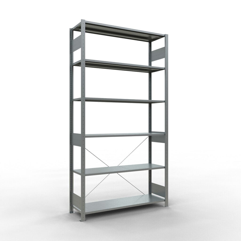 Imagen del producto: Estantería de cargas pequeñas SCHULTE galvanizada, carga por estante 150 kg, HxAxF 2.500 x 1.360 x 436 mm
