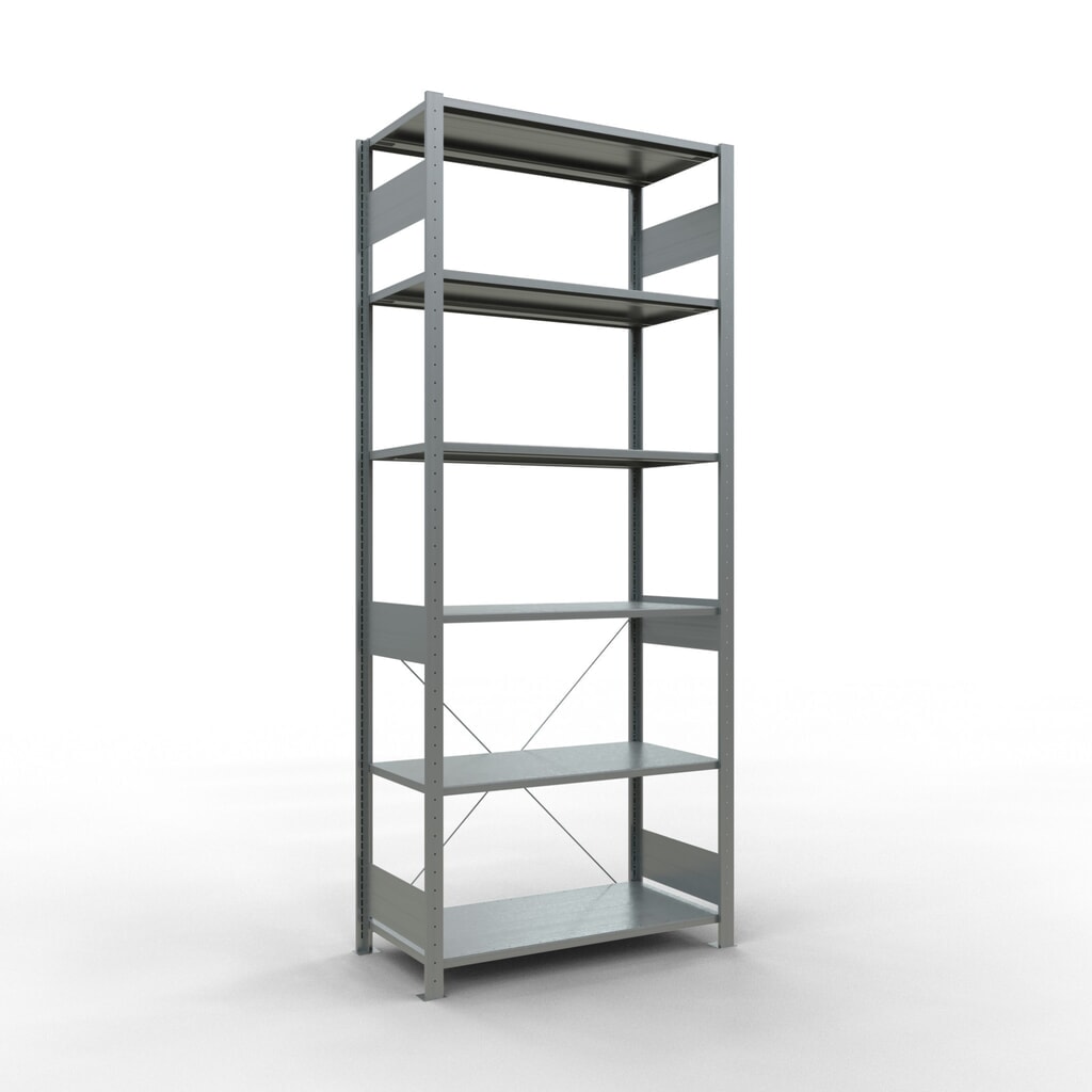Número de imagen del producto 1: Estantería de cargas pequeñas SCHULTE galvanizada, carga por estante 150 kg, HxAxF 2.500 x 1.060 x 536 mm