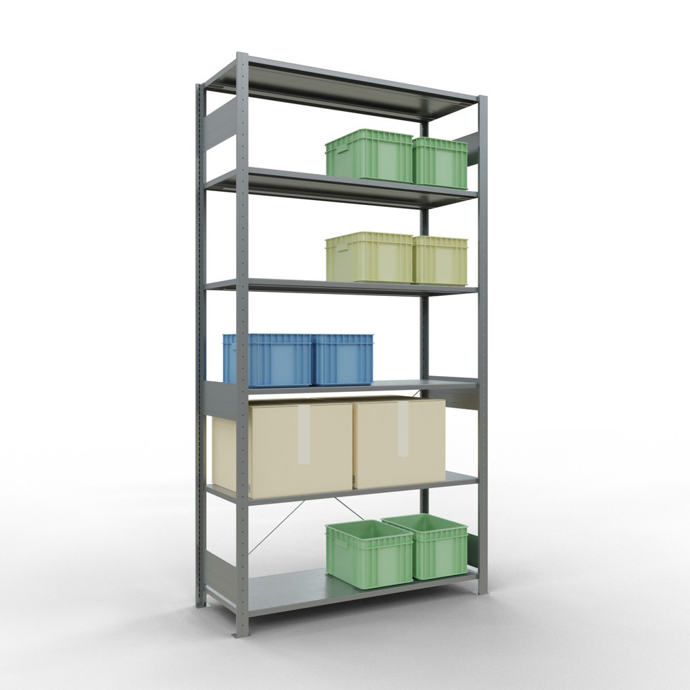 Número de imagen del producto 3: Estantería de cargas pequeñas SCHULTE galvanizada, carga por estante 150 kg, HxAxF 2.500 x 1.360 x 536 mm