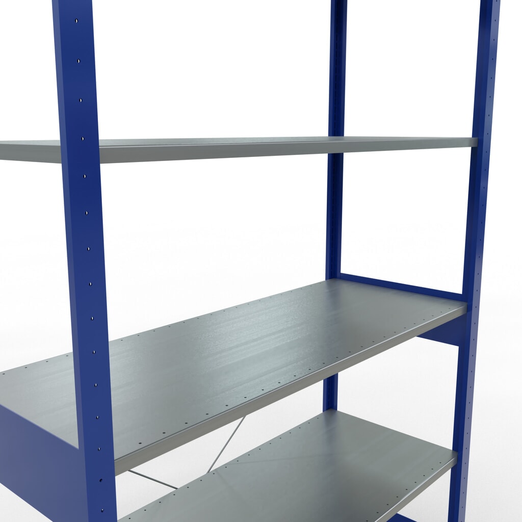 Estantería de cargas pequeñas SCHULTE azul genciana/galvanizada, carga por estante 150 kg, HxAxF 2.500 x 1.360 x 536 mm Número de imagen del producto 5: Estantería de cargas pequeñas SCHULTE azul genciana/galvanizada, carga por estante 150 kg, HxAxF 2.500 x 1.360 x 536 mm