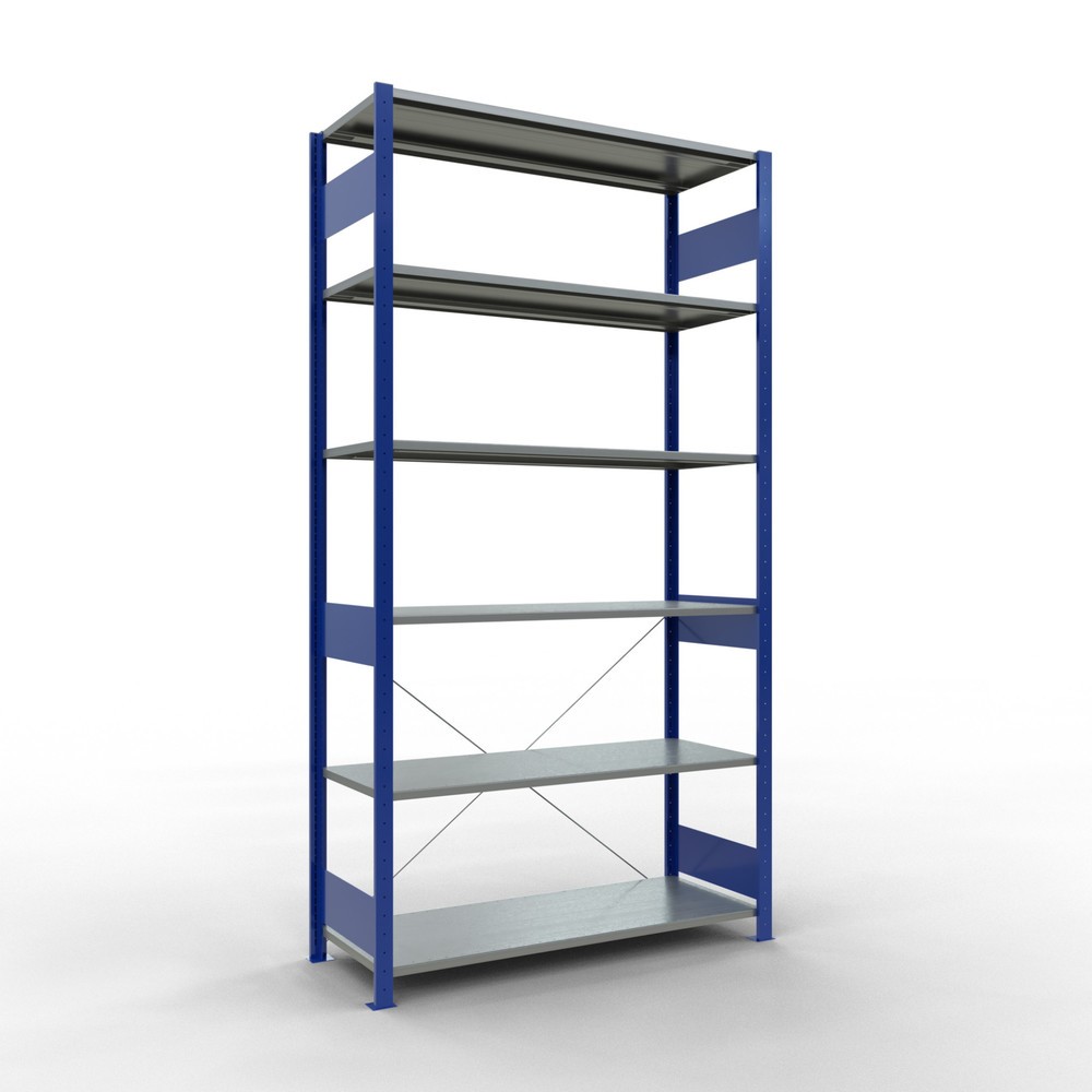 Imagen del producto: Estantería de cargas pequeñas SCHULTE azul genciana/galvanizada, carga por estante 150 kg, HxAxF 2.500 x 1.360 x 536 mm