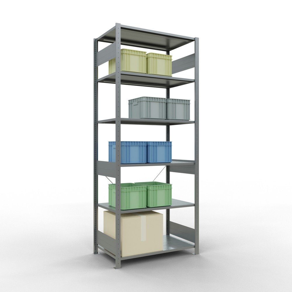 Número de imagen del producto 3: Estantería de cargas pequeñas SCHULTE galvanizada, carga por estante 150 kg, HxAxF 2.500 x 1.060 x 636 mm