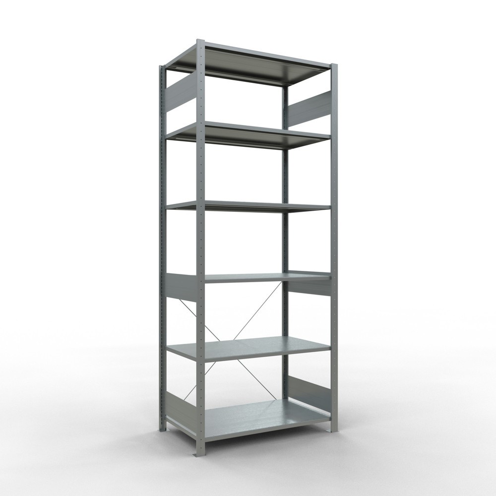 Número de imagen del producto 1: Estantería de cargas pequeñas SCHULTE galvanizada, carga por estante 150 kg, HxAxF 2.500 x 1.060 x 636 mm