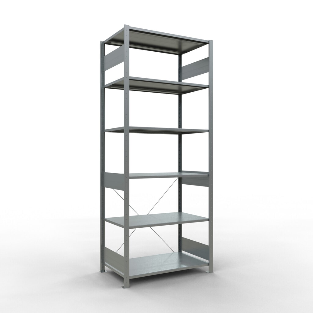 Imagen del producto: Estantería de cargas pequeñas SCHULTE galvanizada, carga por estante 150 kg, HxAxF 2.500 x 1.060 x 636 mm