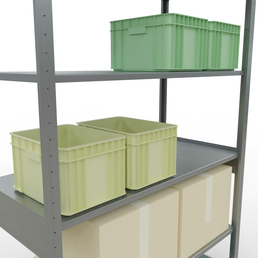 Número de imagen del producto 4: Estantería de cargas pequeñas SCHULTE galvanizada, carga por estante 150 kg, HxAxF 2.500 x 1.360 x 636 mm