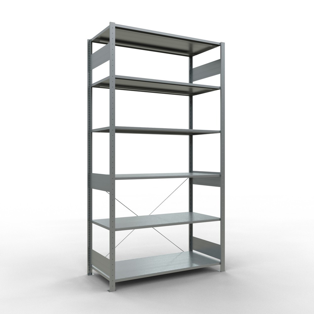 Imagen del producto: Estantería de cargas pequeñas SCHULTE galvanizada, carga por estante 150 kg, HxAxF 2.500 x 1.360 x 636 mm