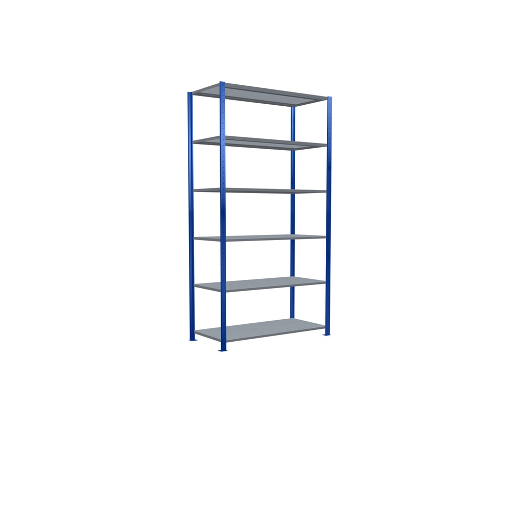 Estantería de cargas pequeñas SCHULTE azul genciana/galvanizada, carga por estante 150 kg, HxAxF 2.500 x 1.360 x 636 mm Número de imagen del producto 2: Estantería de cargas pequeñas SCHULTE azul genciana/galvanizada, carga por estante 150 kg, HxAxF 2.500 x 1.360 x 636 mm